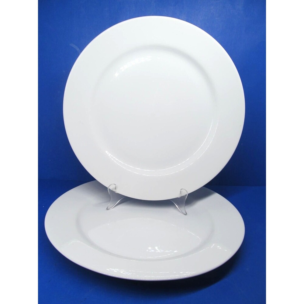 Zrike White 12 1/4" Porcelain Plates Set of 2
